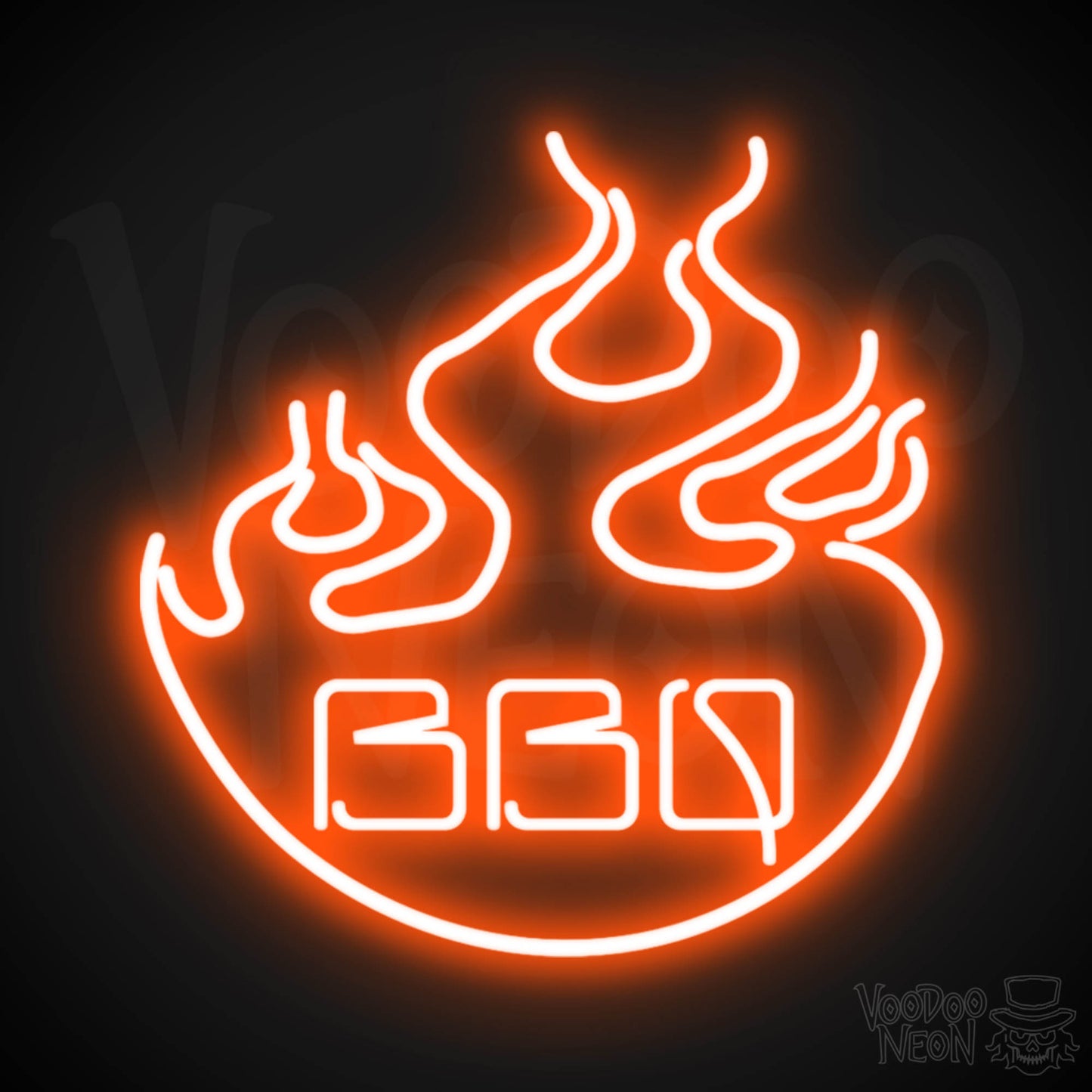 BBQ Neon Sign - Neon BBQ Sign - LED Light Up Sign - Color Orange