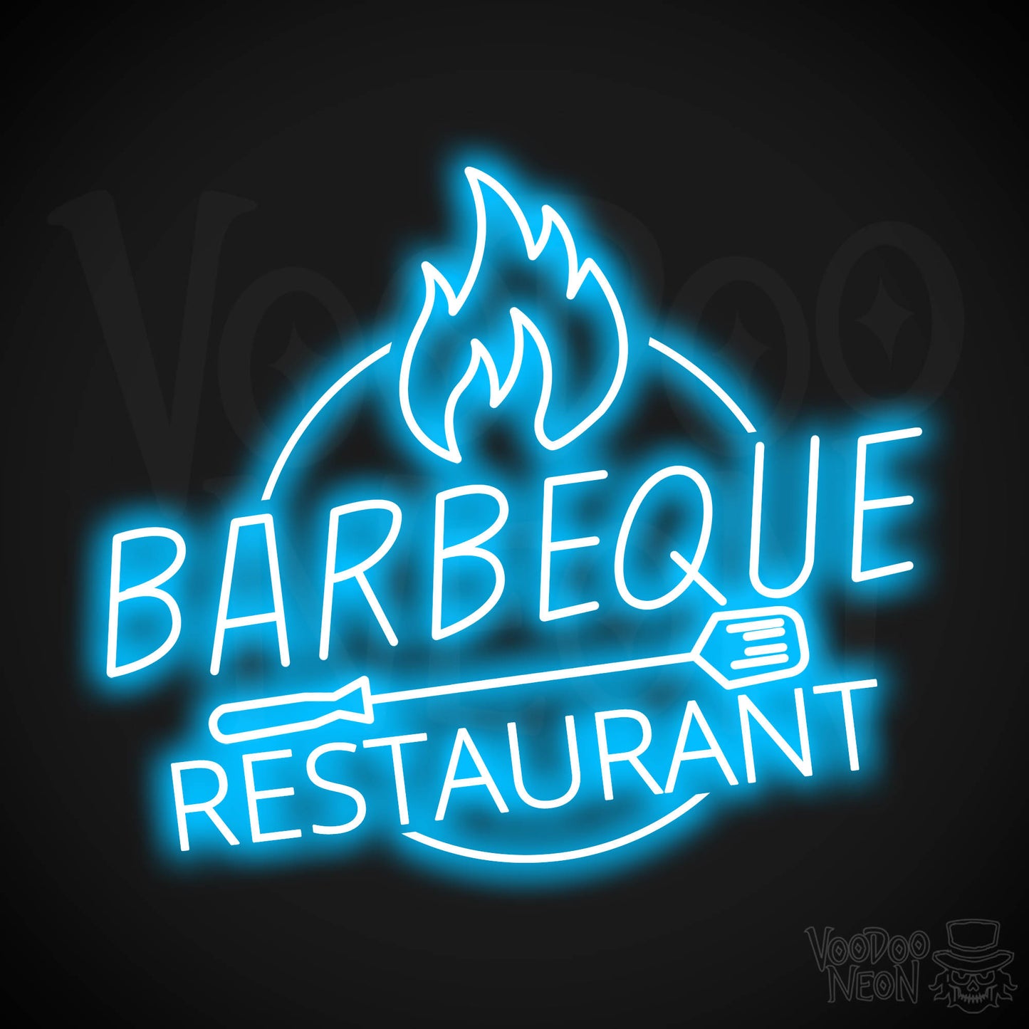 BBQ Restaurant LED Neon - Dark Blue