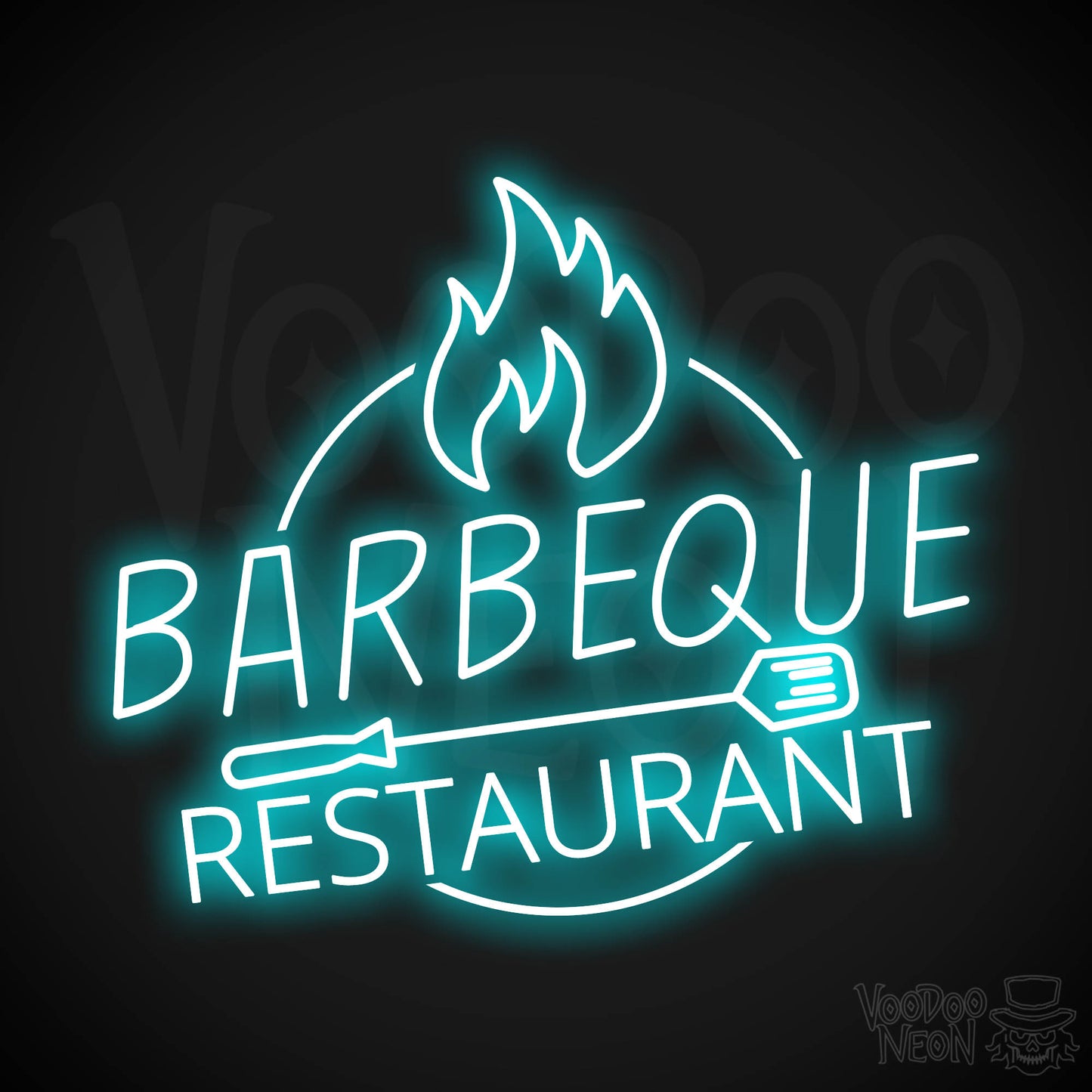 BBQ Restaurant LED Neon - Ice Blue