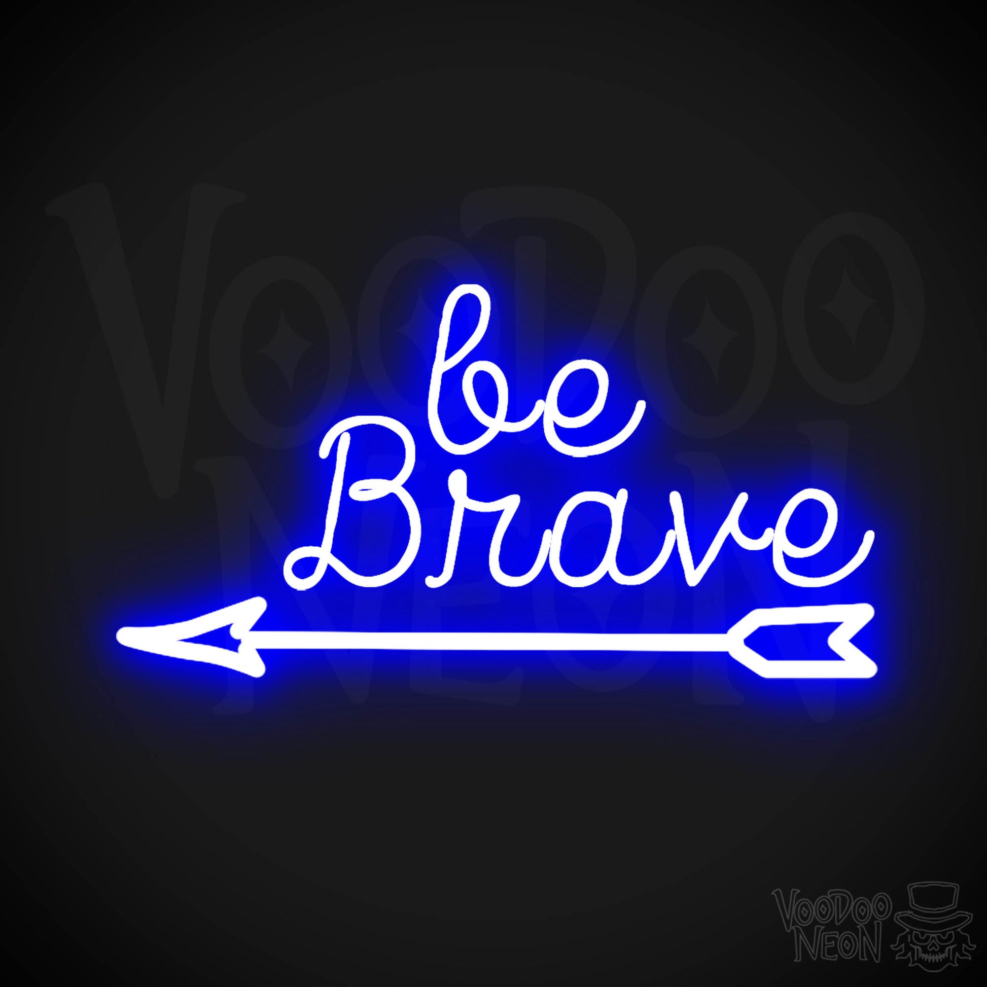 Be Brave Neon Sign - Neon Be Brave Sign - LED Wall Art - Color Dark Blue
