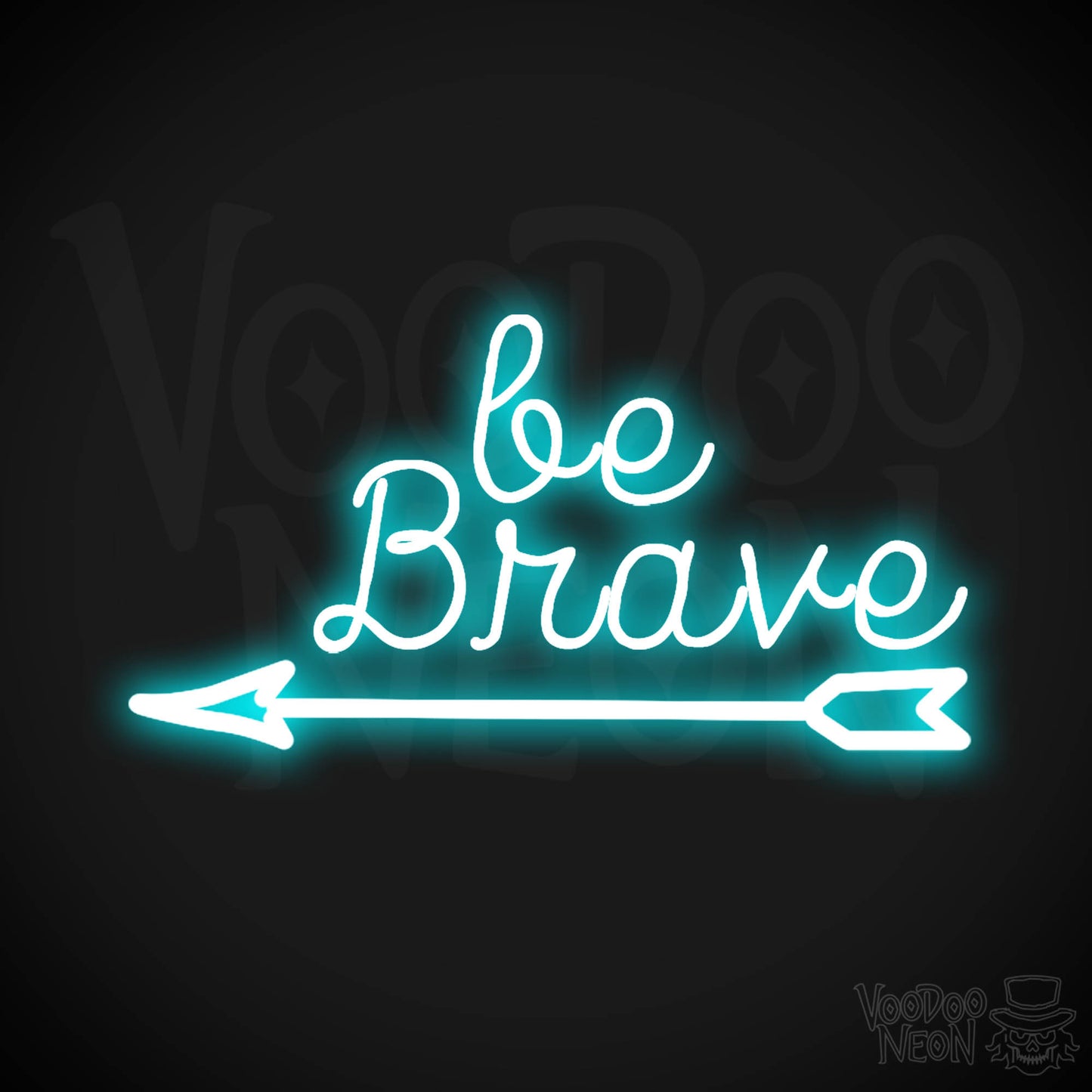 Be Brave Neon Sign - Neon Be Brave Sign - LED Wall Art - Color Ice Blue
