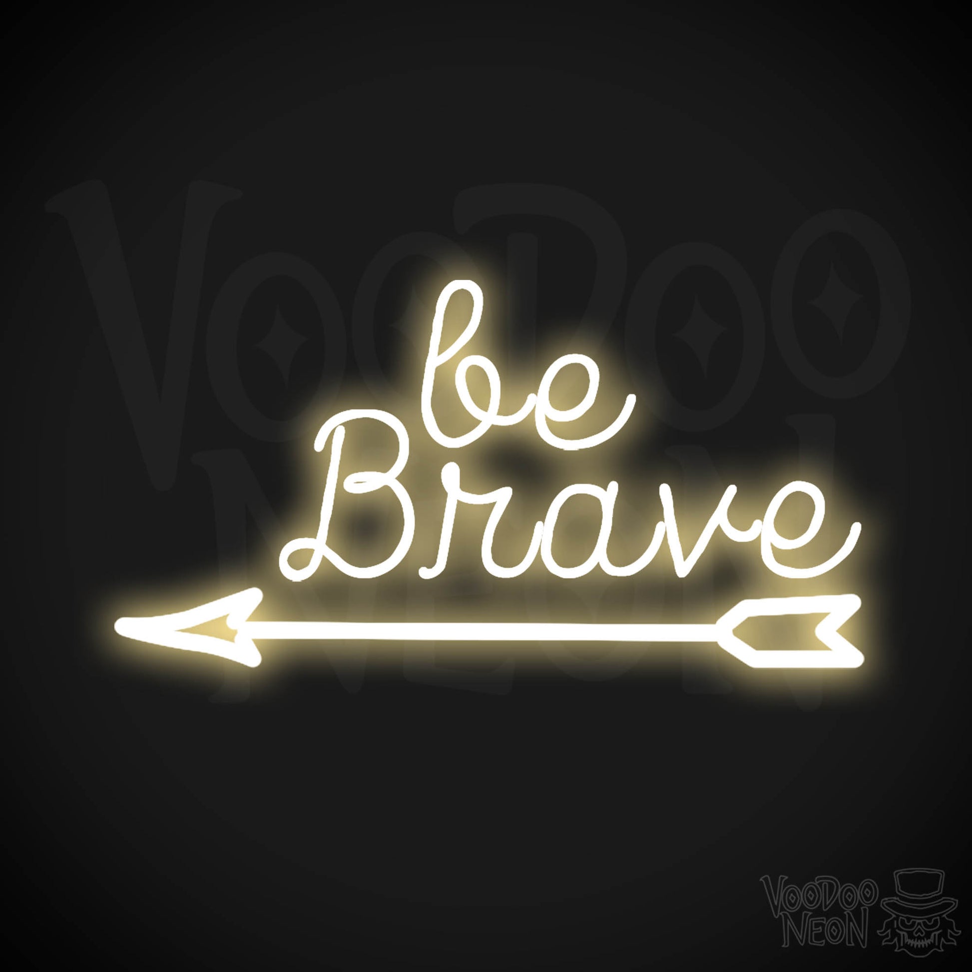 Be Brave Neon Sign - Neon Be Brave Sign - LED Wall Art - Color Warm White