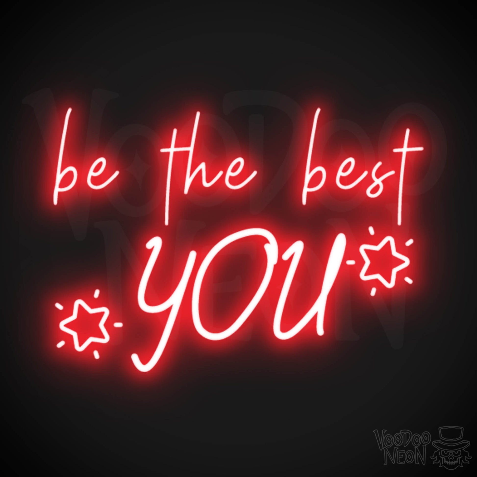 Be The Best You Neon Sign - Neon Be The Best You Sign - LED Wall Art - Color Red