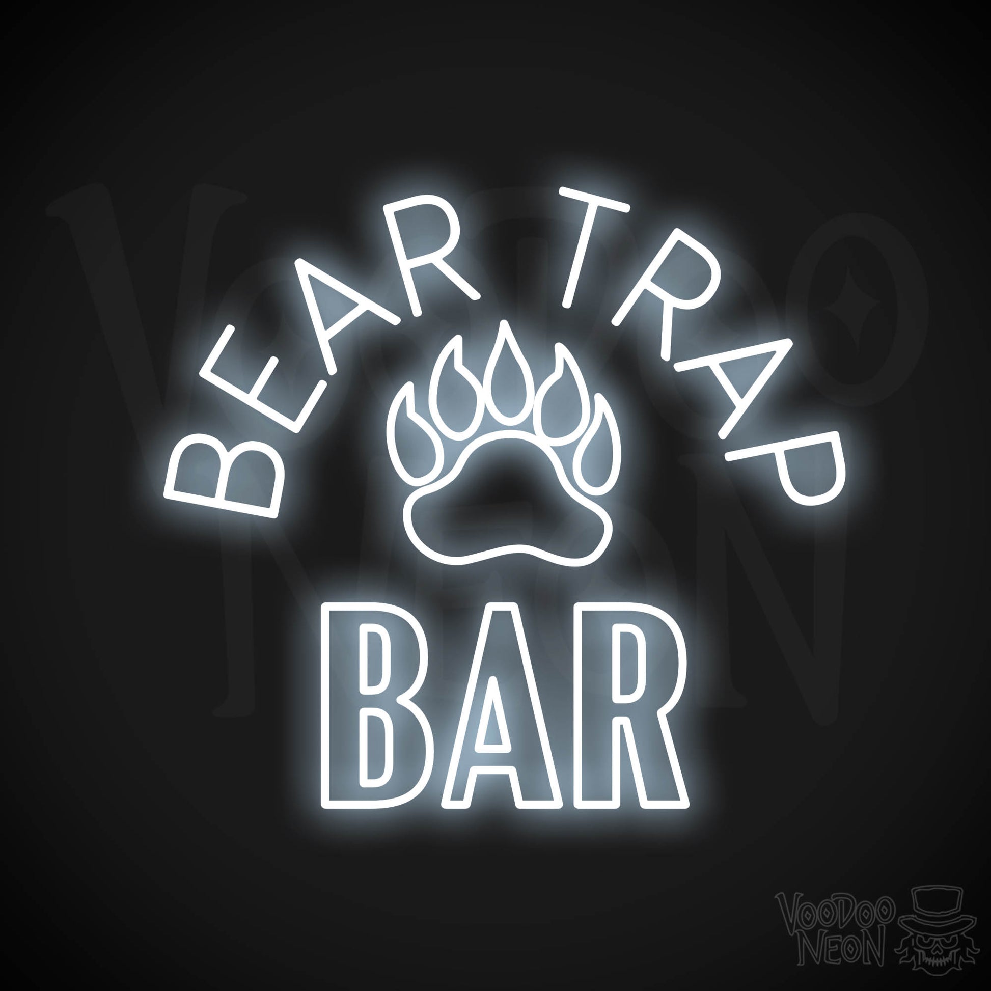 Bear Trap Bar Neon Sign - Cool White