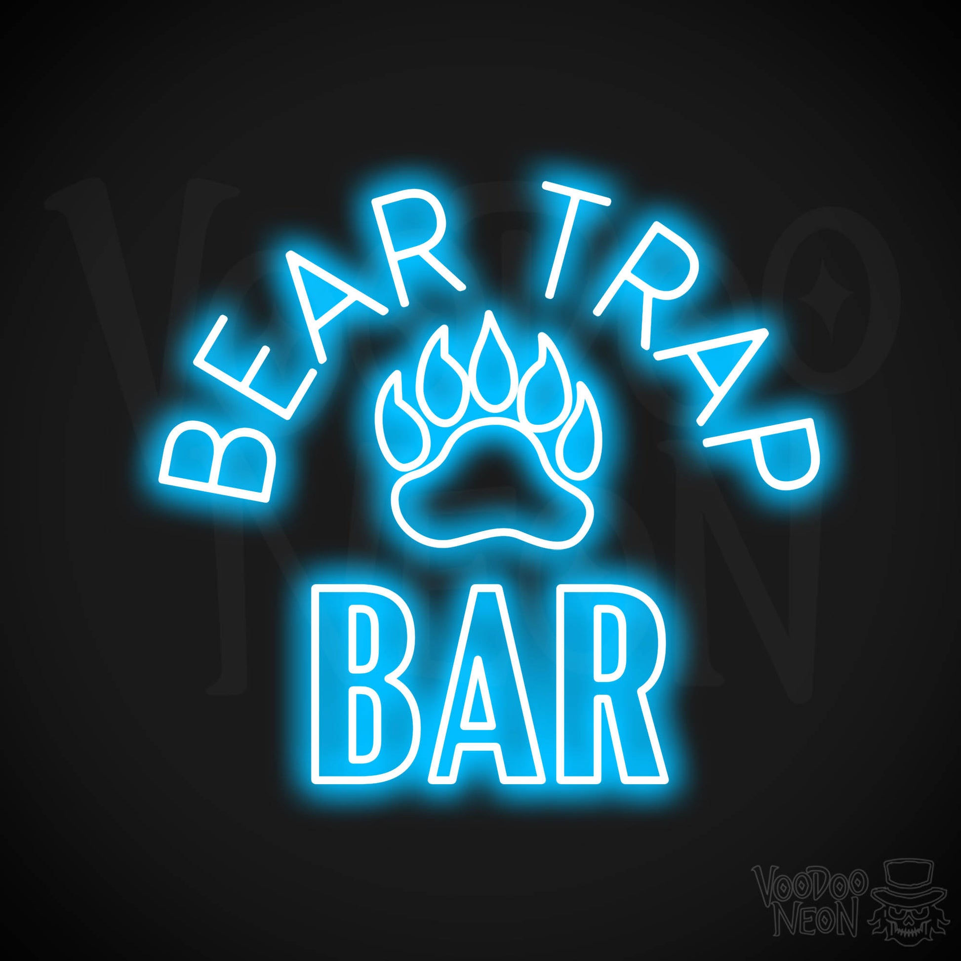 Bear Trap Bar Neon Sign - Dark Blue