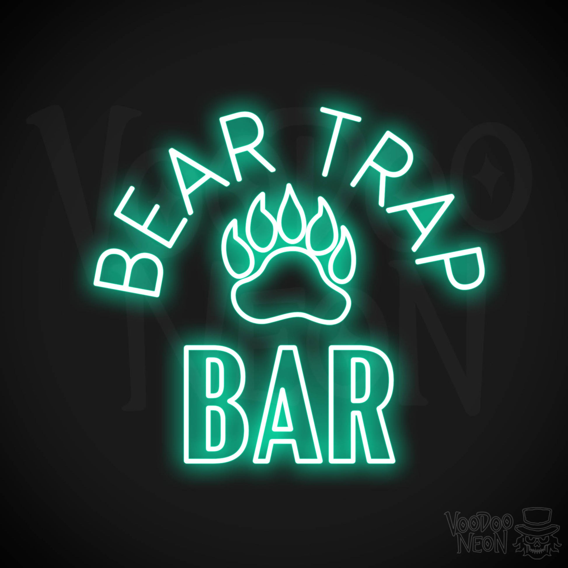 Bear Trap Bar Neon Sign - Light Green