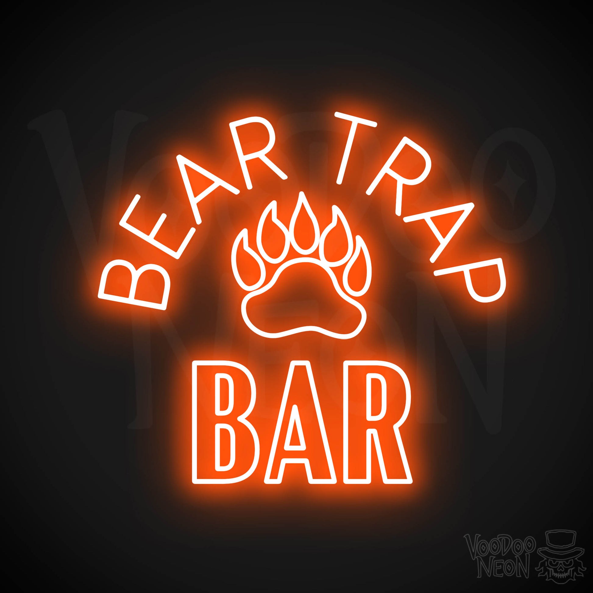 Bear Trap Bar Neon Sign - Orange