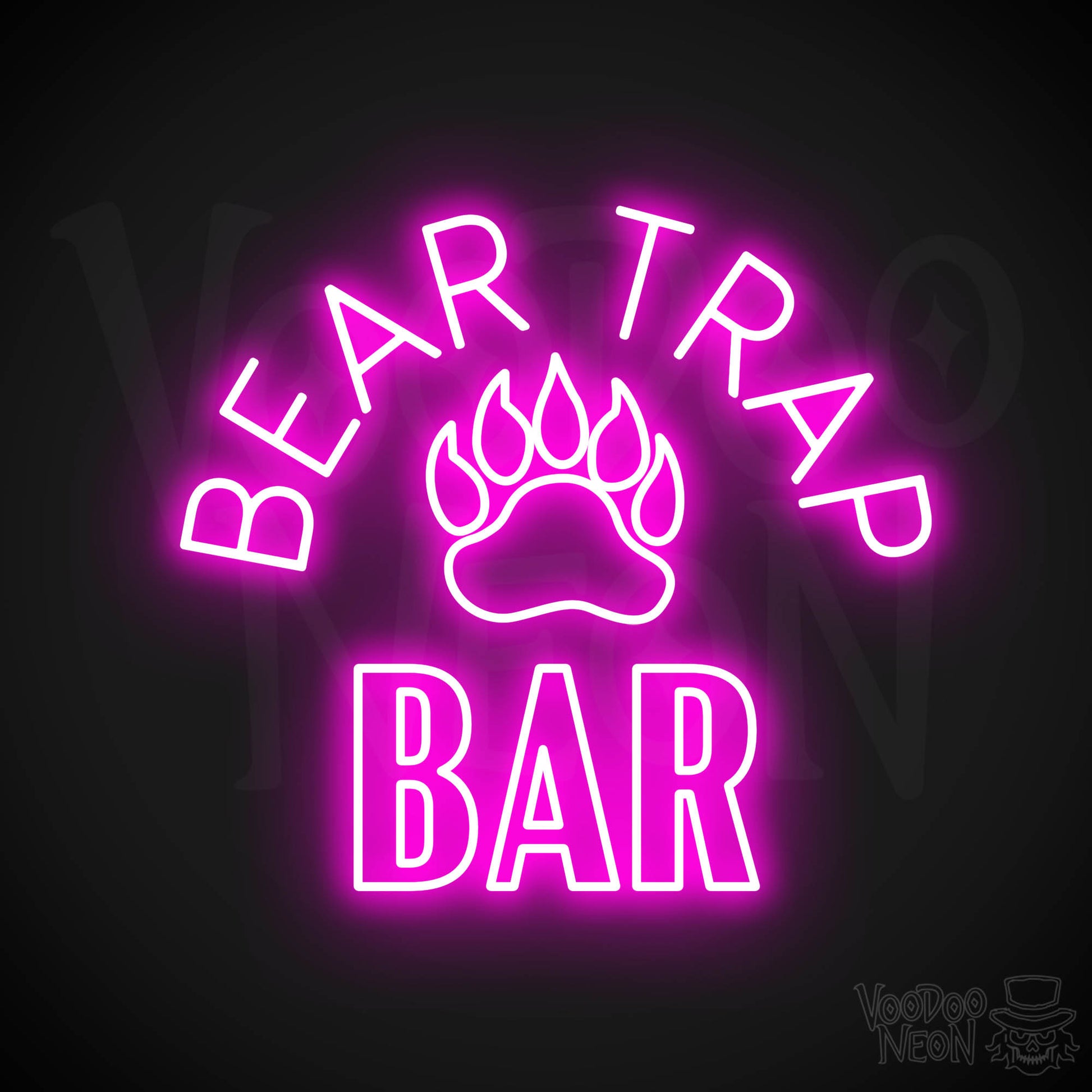 Bear Trap Bar Neon Sign - Pink