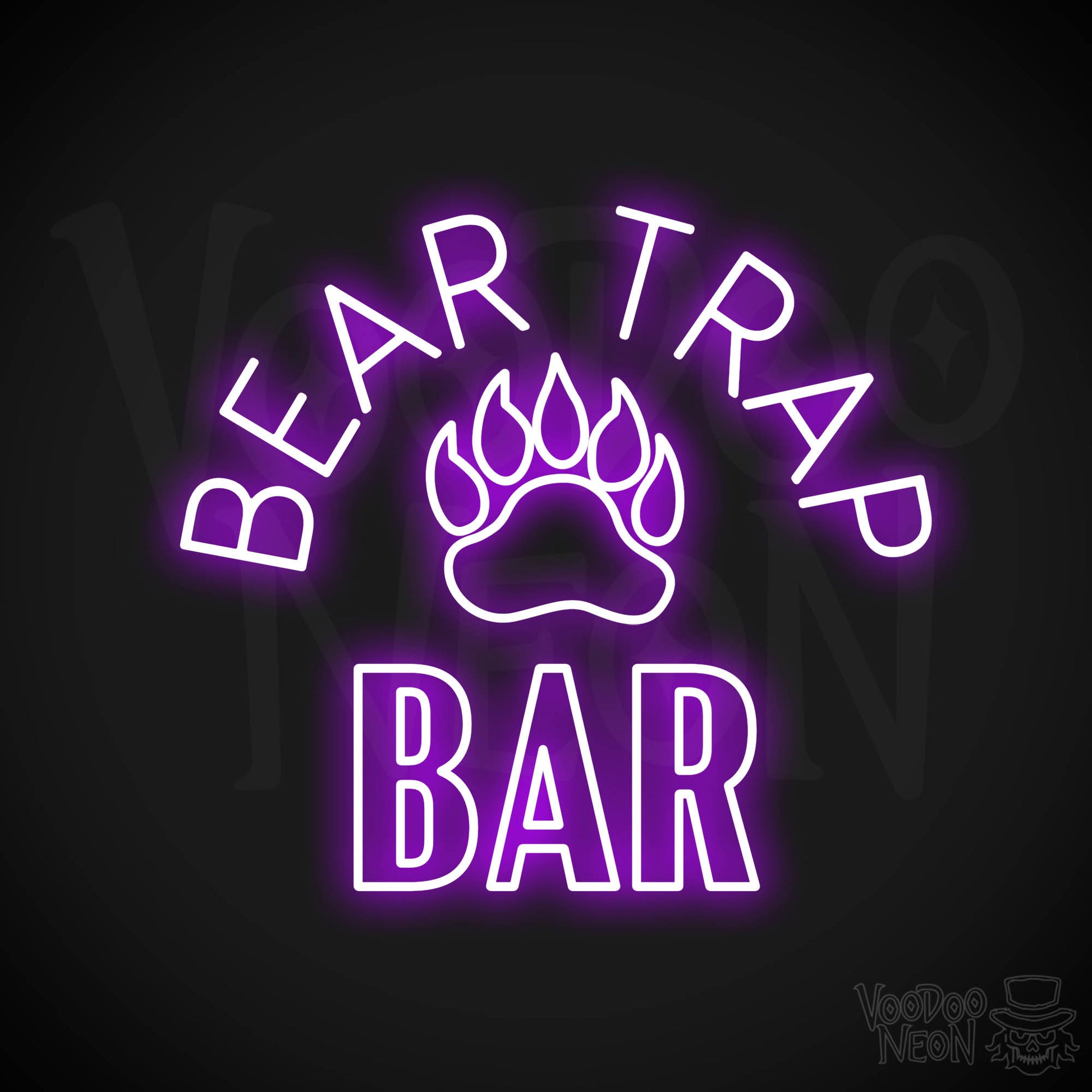 Bear Trap Bar Neon Sign - Purple