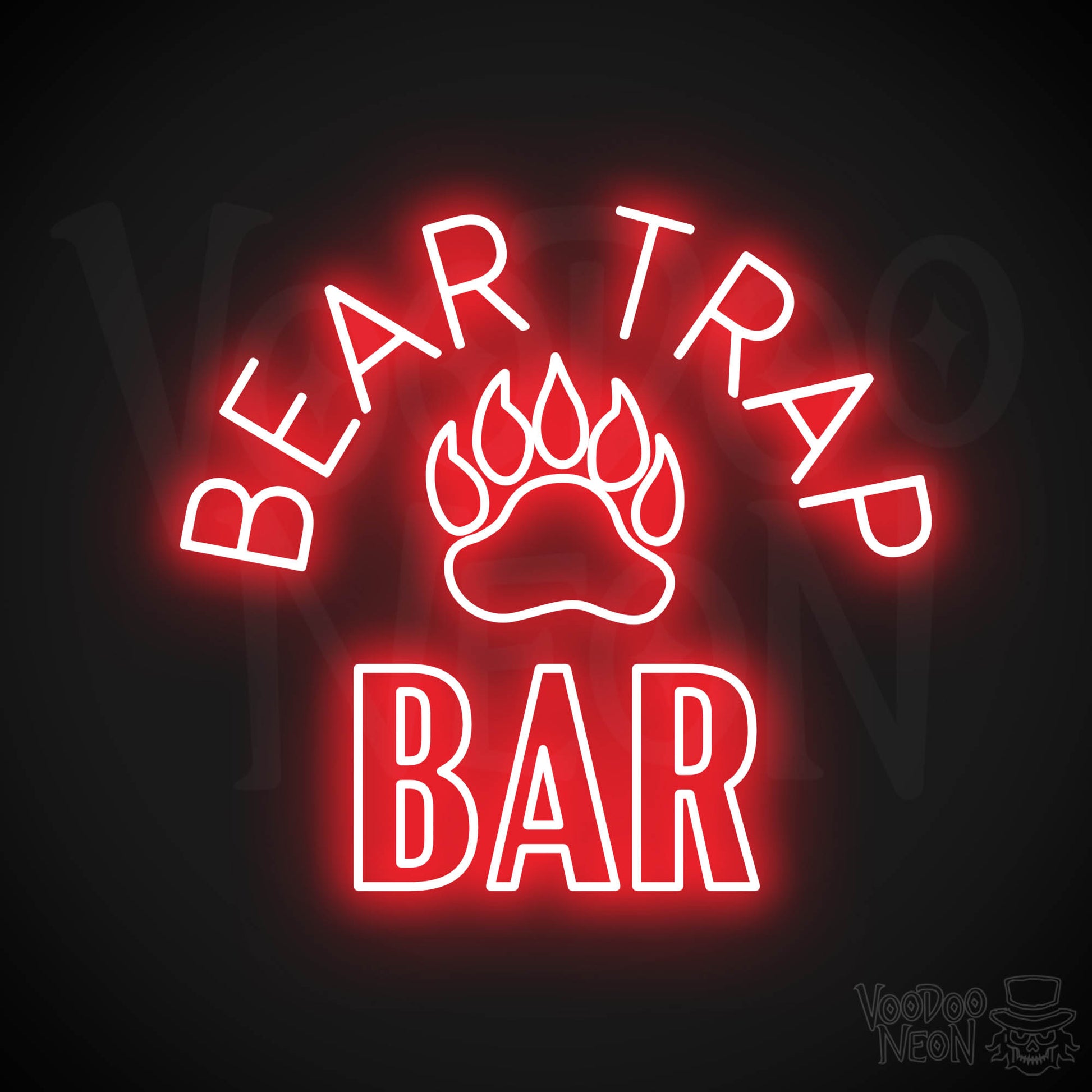 Bear Trap Bar Neon Sign - Red