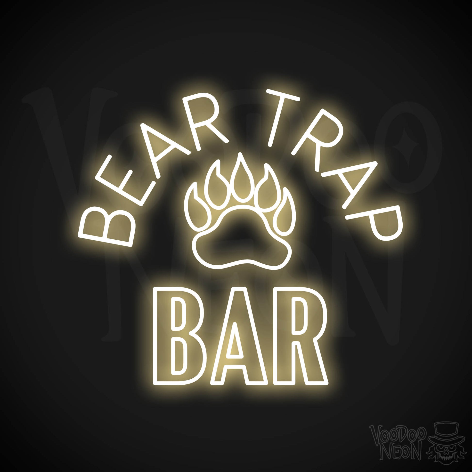 Bear Trap Bar Neon Sign - Warm White