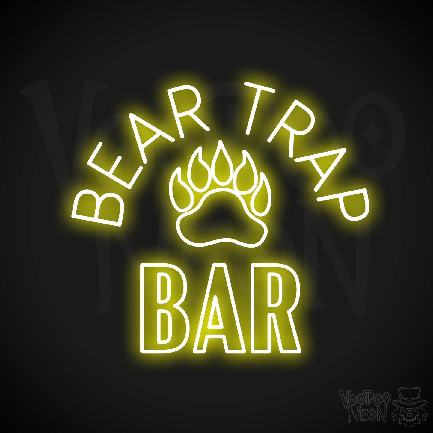 Bear Trap Bar Neon Sign - Yellow