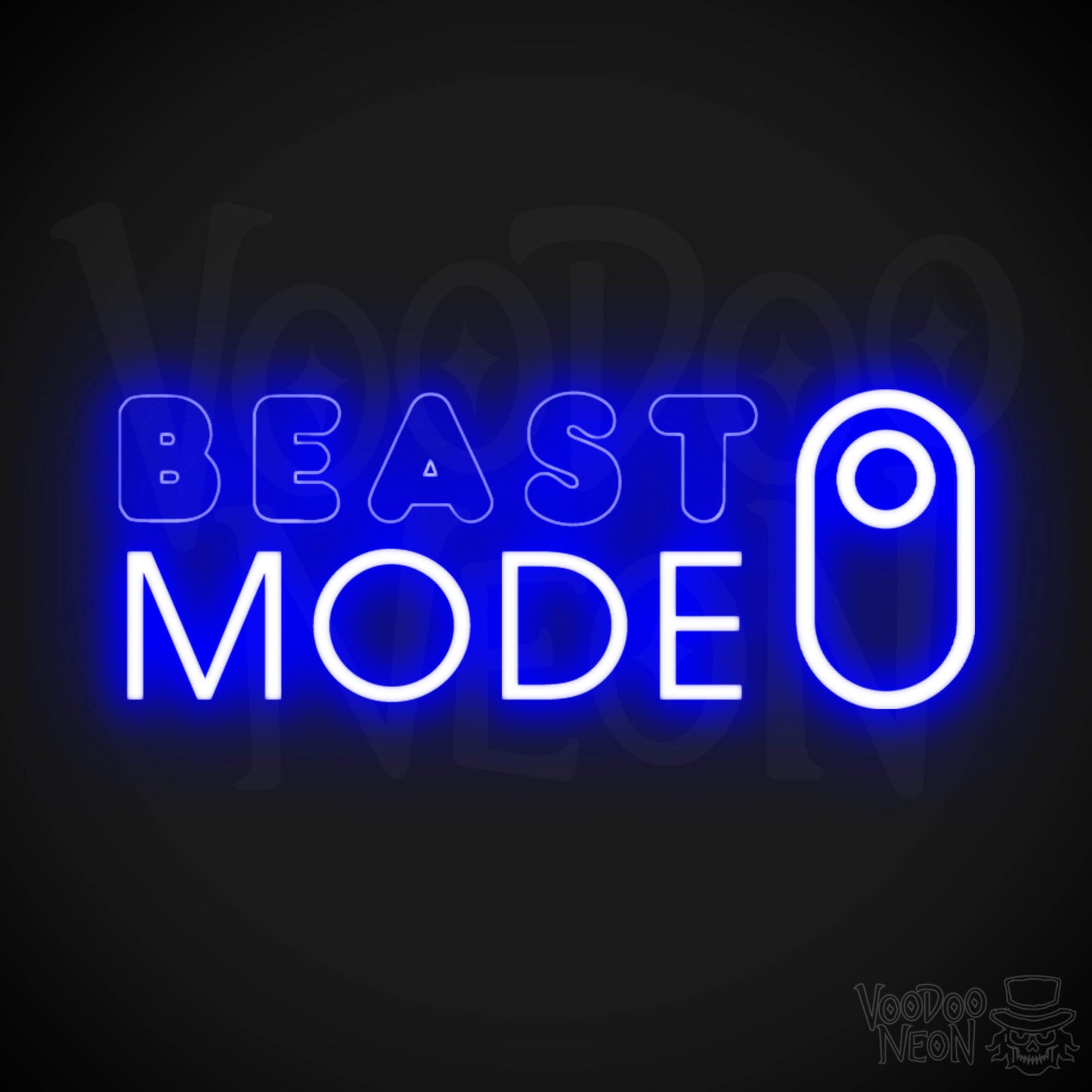 Beast Mode Neon Sign - Neon Beast Mode Sign - LED Lights - Color Dark Blue