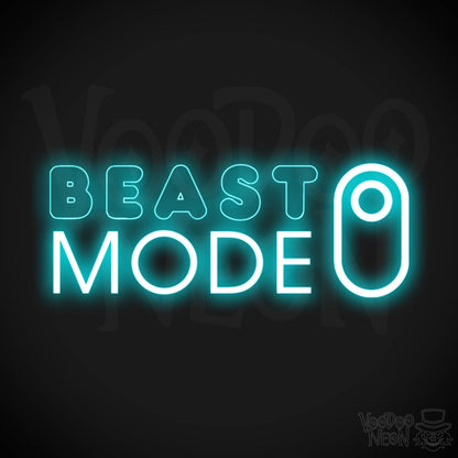Beast Mode Neon Sign - Neon Beast Mode Sign - LED Lights - Color Ice Blue