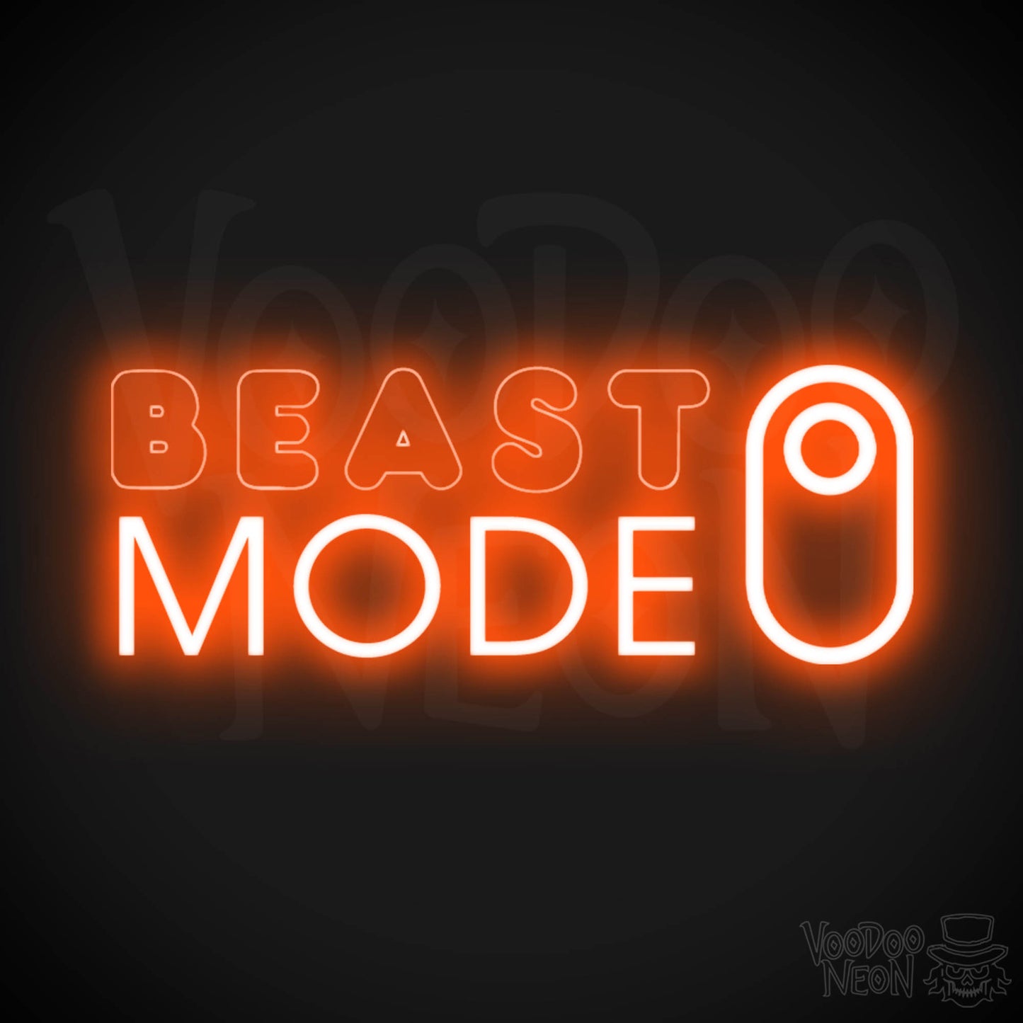 Beast Mode Neon Sign - Neon Beast Mode Sign - LED Lights - Color Orange