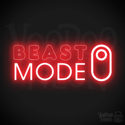 Beast Mode Neon Sign - Neon Beast Mode Sign - LED Lights - Color Red