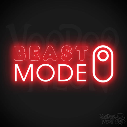 Beast Mode Neon Sign - Neon Beast Mode Sign - LED Lights - Color Red