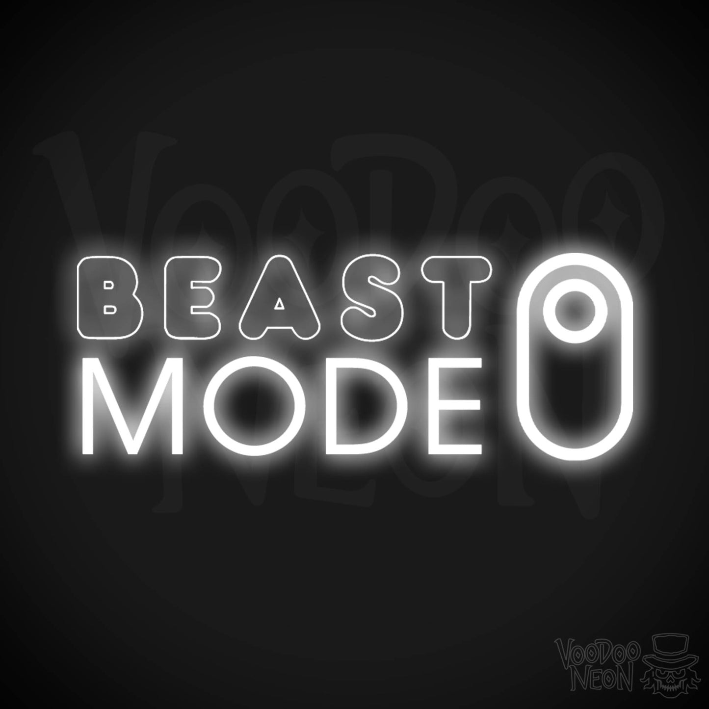 Beast Mode Neon Sign - Neon Beast Mode Sign - LED Lights - Color White