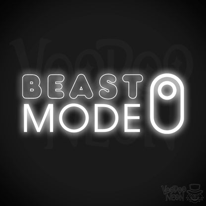 Beast Mode Neon Sign - Neon Beast Mode Sign - LED Lights - Color White