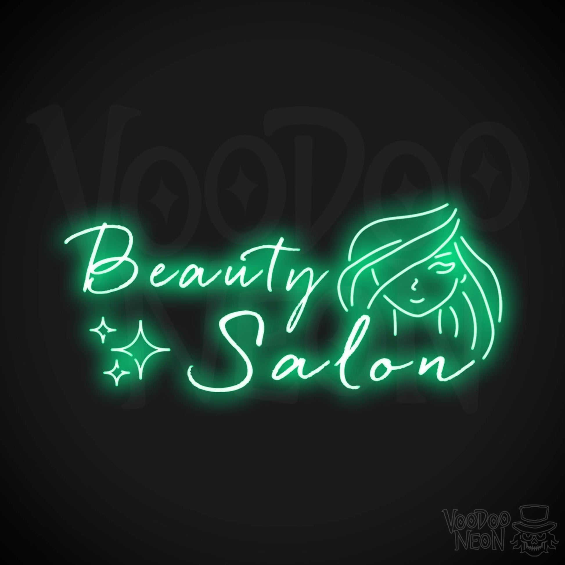 Beauty Salon Neon Sign - Wall Art - Neon Beauty Salon Sign - Color Green
