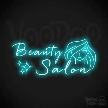 Beauty Salon Neon Sign - Wall Art - Neon Beauty Salon Sign - Color Ice Blue