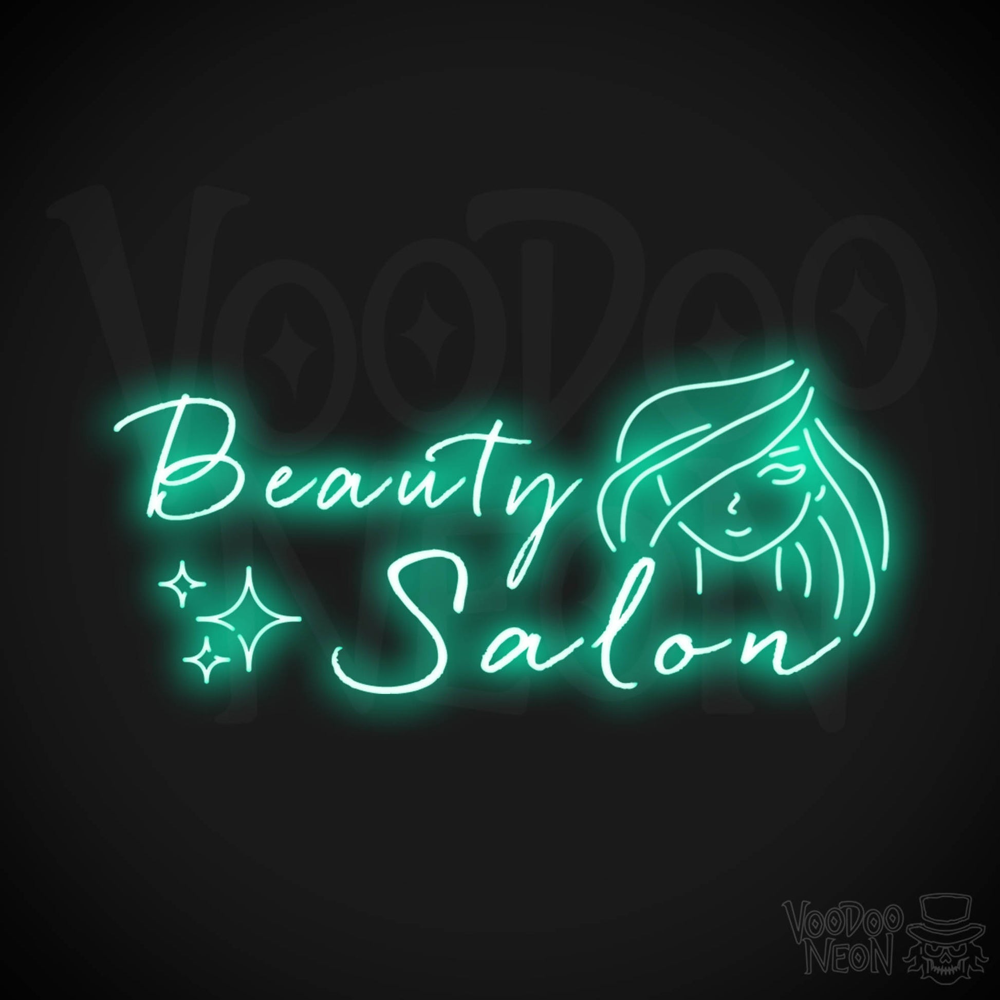 Beauty Salon Neon Sign - Wall Art - Neon Beauty Salon Sign - Color Light Green