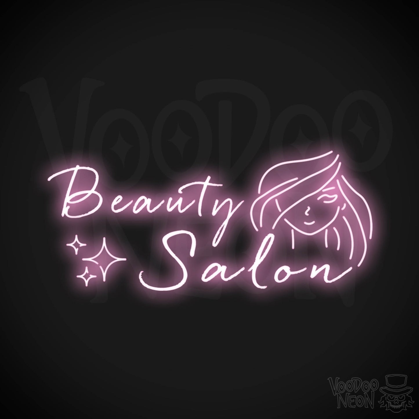 Beauty Salon Neon Sign - Wall Art - Neon Beauty Salon Sign - Color Light Pink