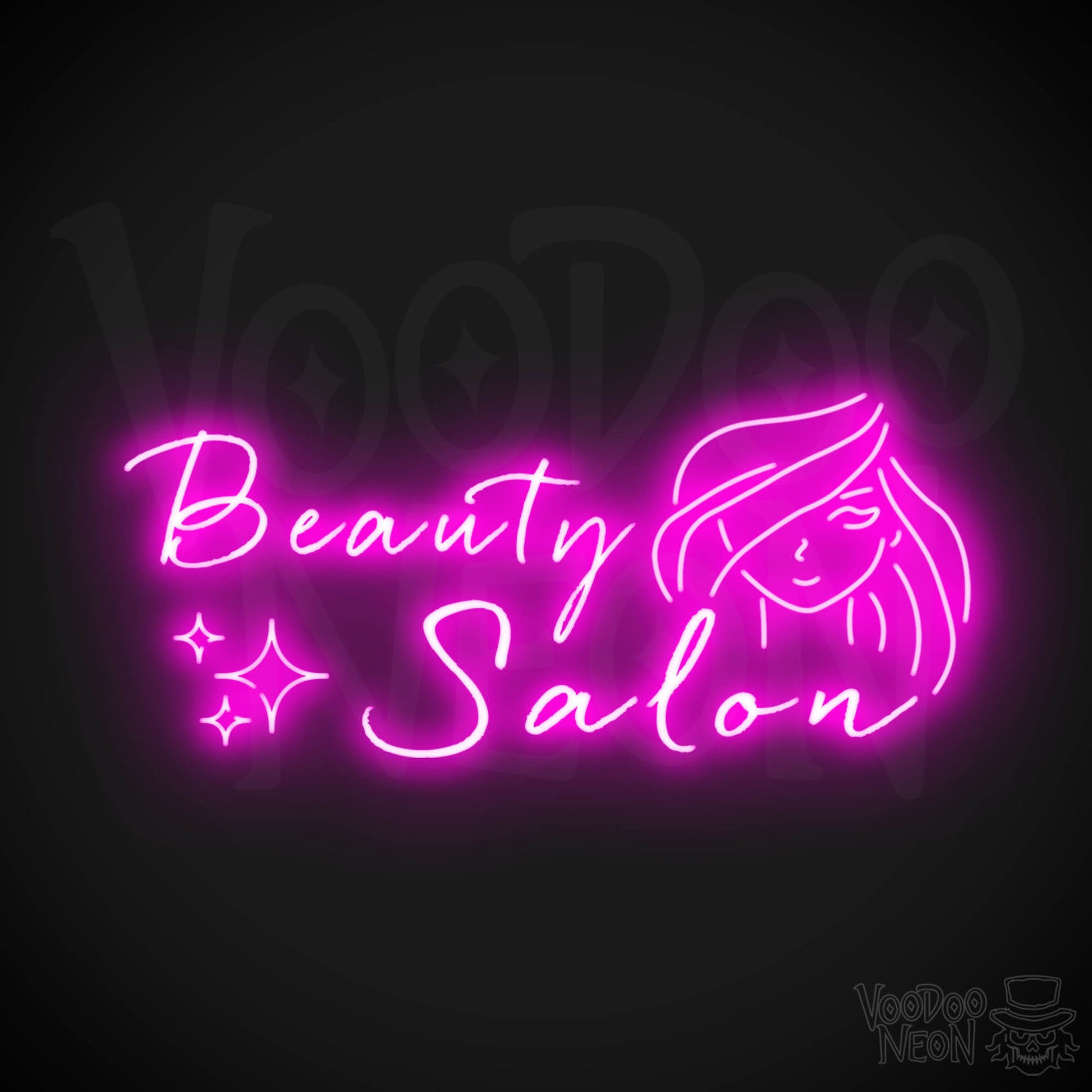 Beauty Salon Neon Sign - Wall Art - Neon Beauty Salon Sign - Color Pink