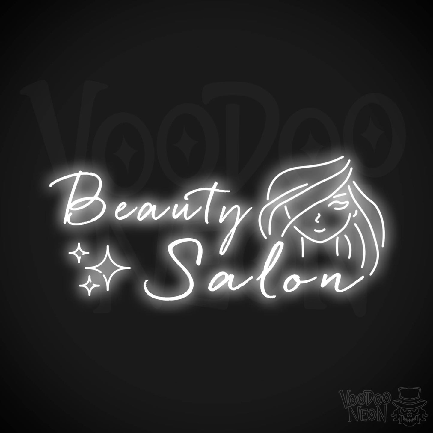 Beauty Salon Neon Sign - Wall Art - Neon Beauty Salon Sign - Color White
