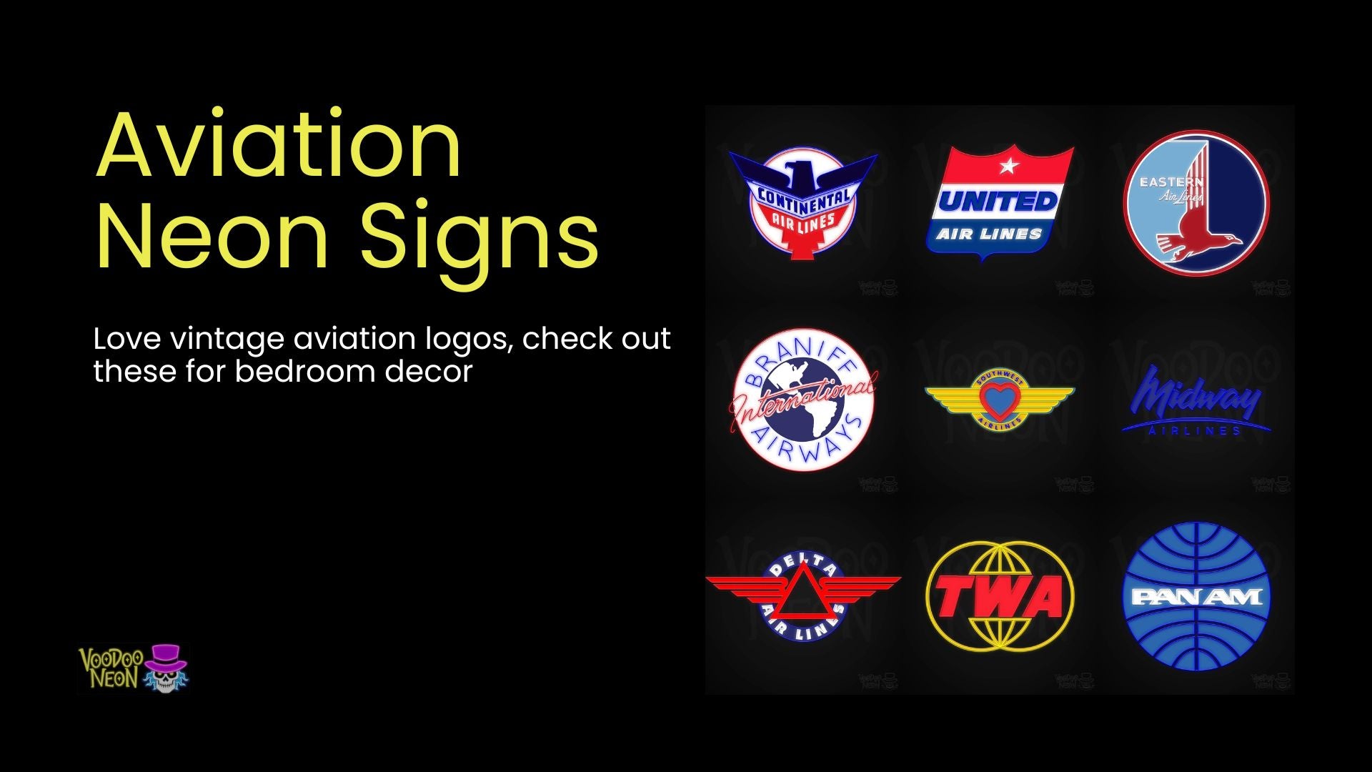 Bedroom Decor Ideas - Aviation neon signs