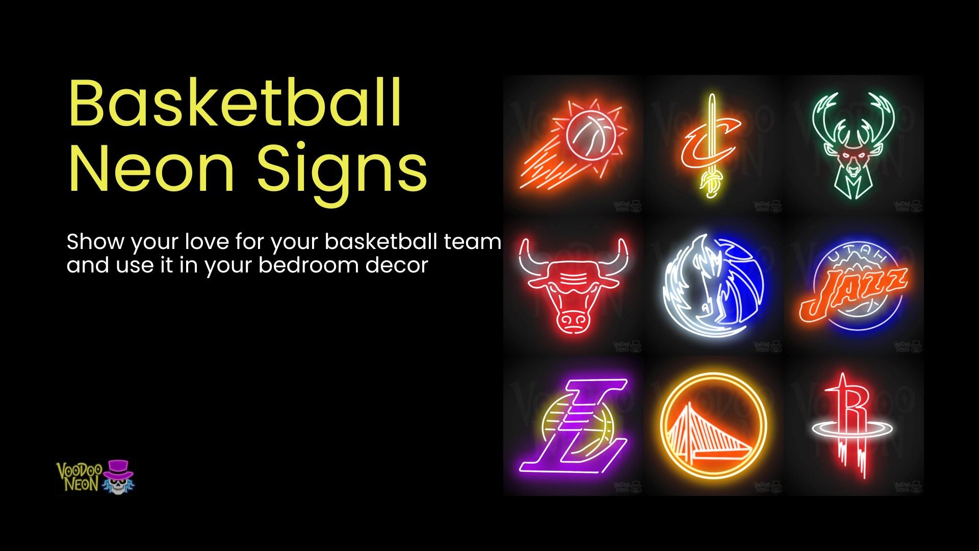 Bedroom Decor Ideas - Baskeball neon signs