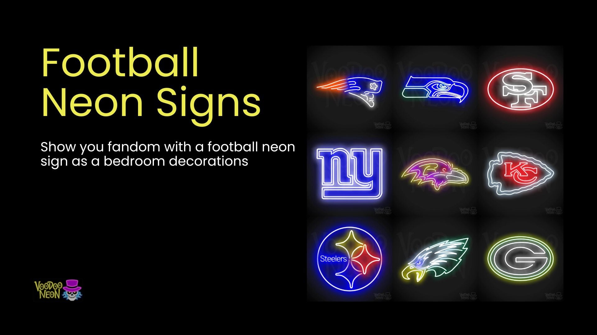 Bedroom Decor Ideas - Football neon signs