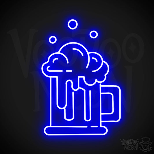 Neon Beer Sign - Beer Neon Sign - LED Beer Sign - Color Dark Blue