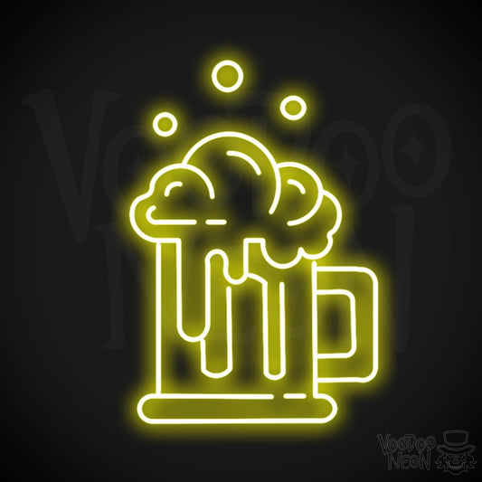 Neon Beer Sign - Beer Neon Sign - LED Beer Sign - Color Yellow