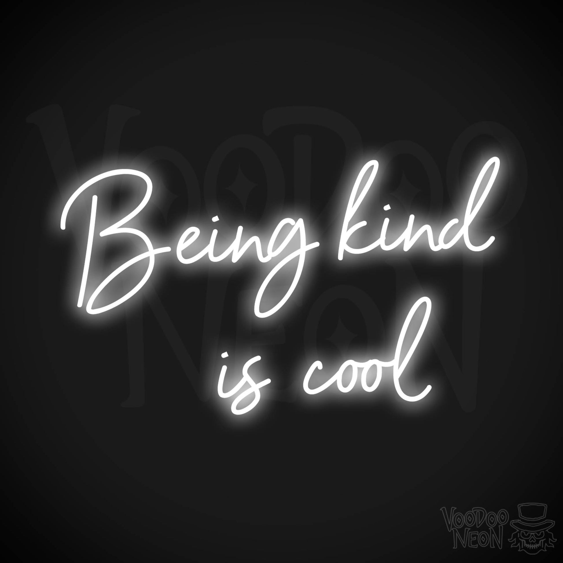 Being Kind Is Cool LED Neon - White