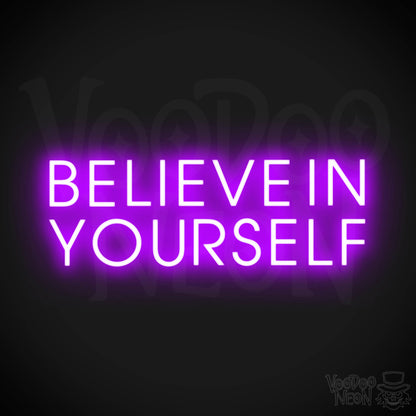 Believe In Yourself Neon Sign - Believe In Yourself Sign - Color Purple