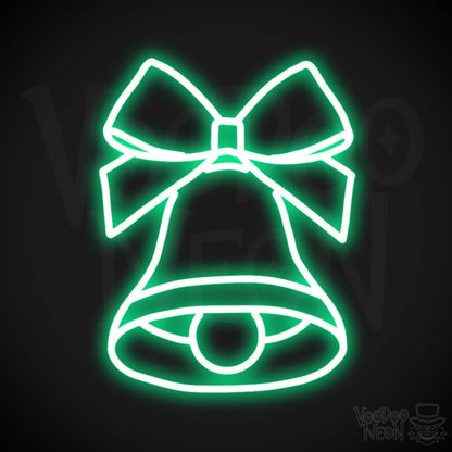 Bell Neon Sign - Neon Bell Sign - Xmas Bell Wall Art - Color Green