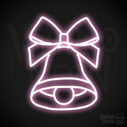 Bell Neon Sign - Neon Bell Sign - Xmas Bell Wall Art - Color Light Pink