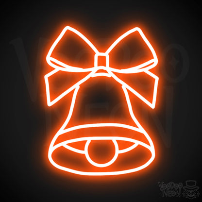 Bell Neon Sign - Neon Bell Sign - Xmas Bell Wall Art - Color Orange