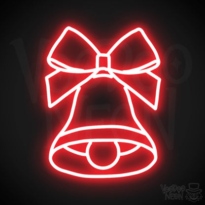 Bell Neon Sign - Neon Bell Sign - Xmas Bell Wall Art - Color Red