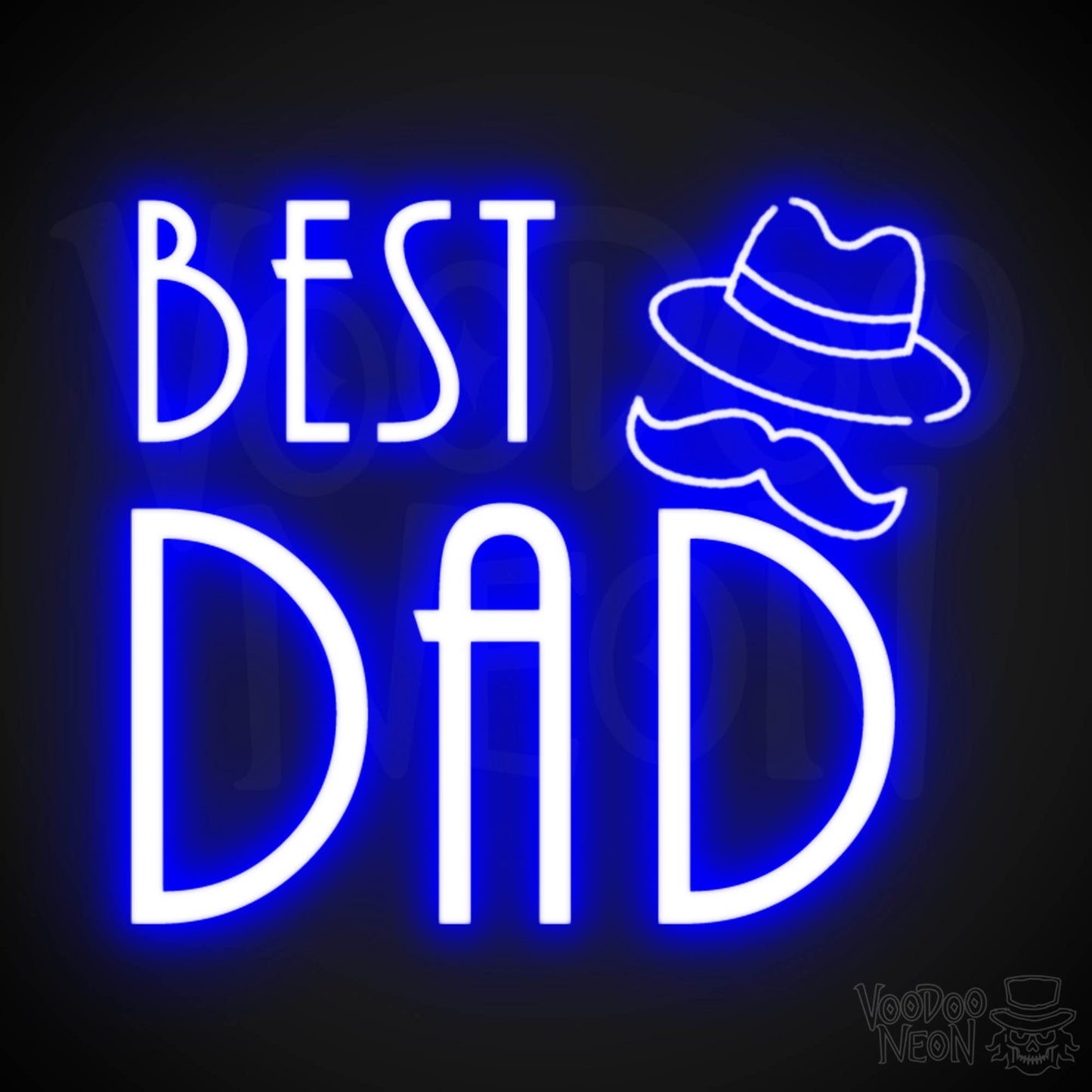 Best Dad Neon Sign - Neon Best Dad Sign - LED Wall Art - Color Dark Blue