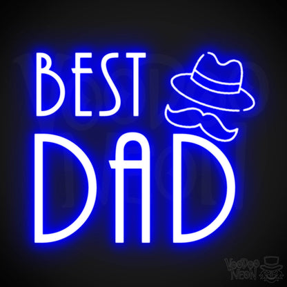 Best Dad Neon Sign - Neon Best Dad Sign - LED Wall Art - Color Dark Blue