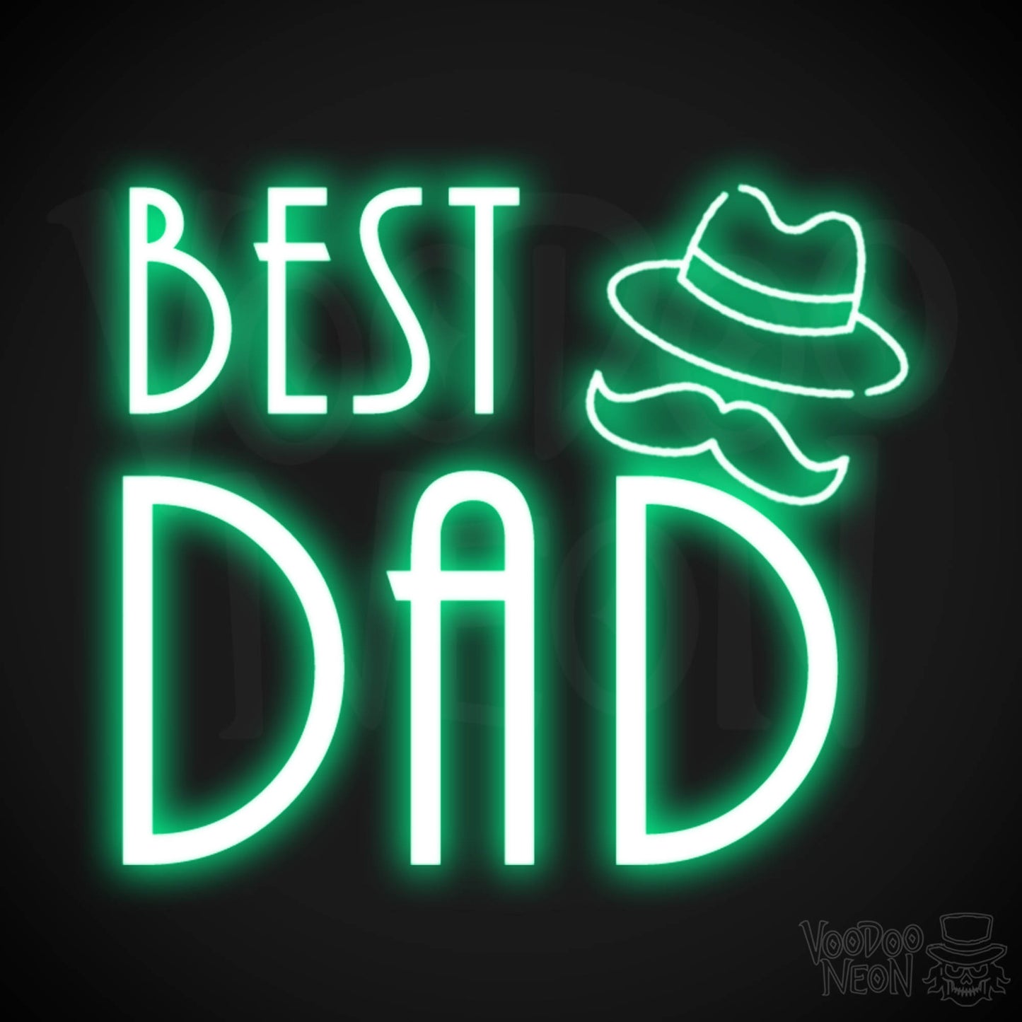 Best Dad Neon Sign - Neon Best Dad Sign - LED Wall Art - Color Green