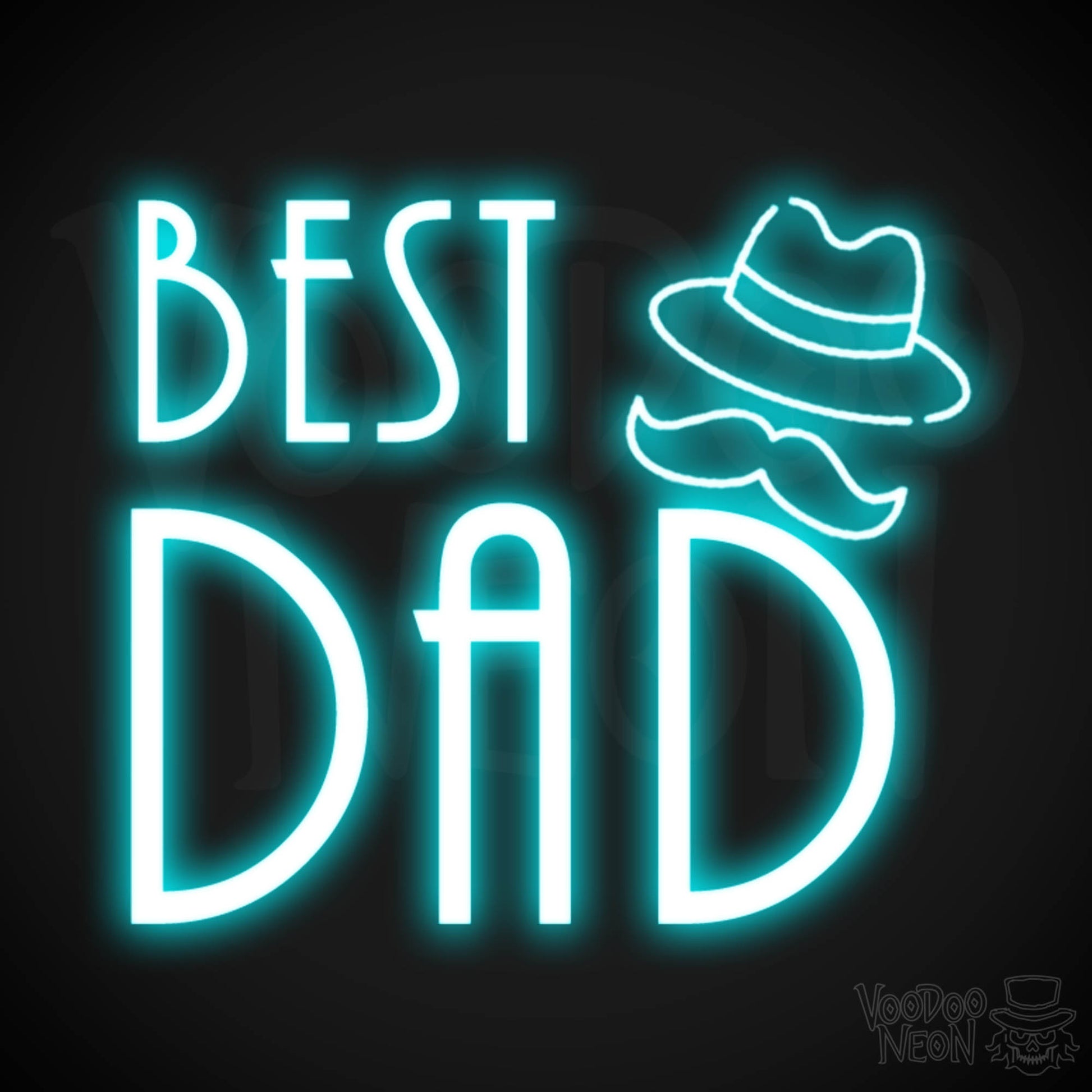 Best Dad Neon Sign - Neon Best Dad Sign - LED Wall Art - Color Ice Blue
