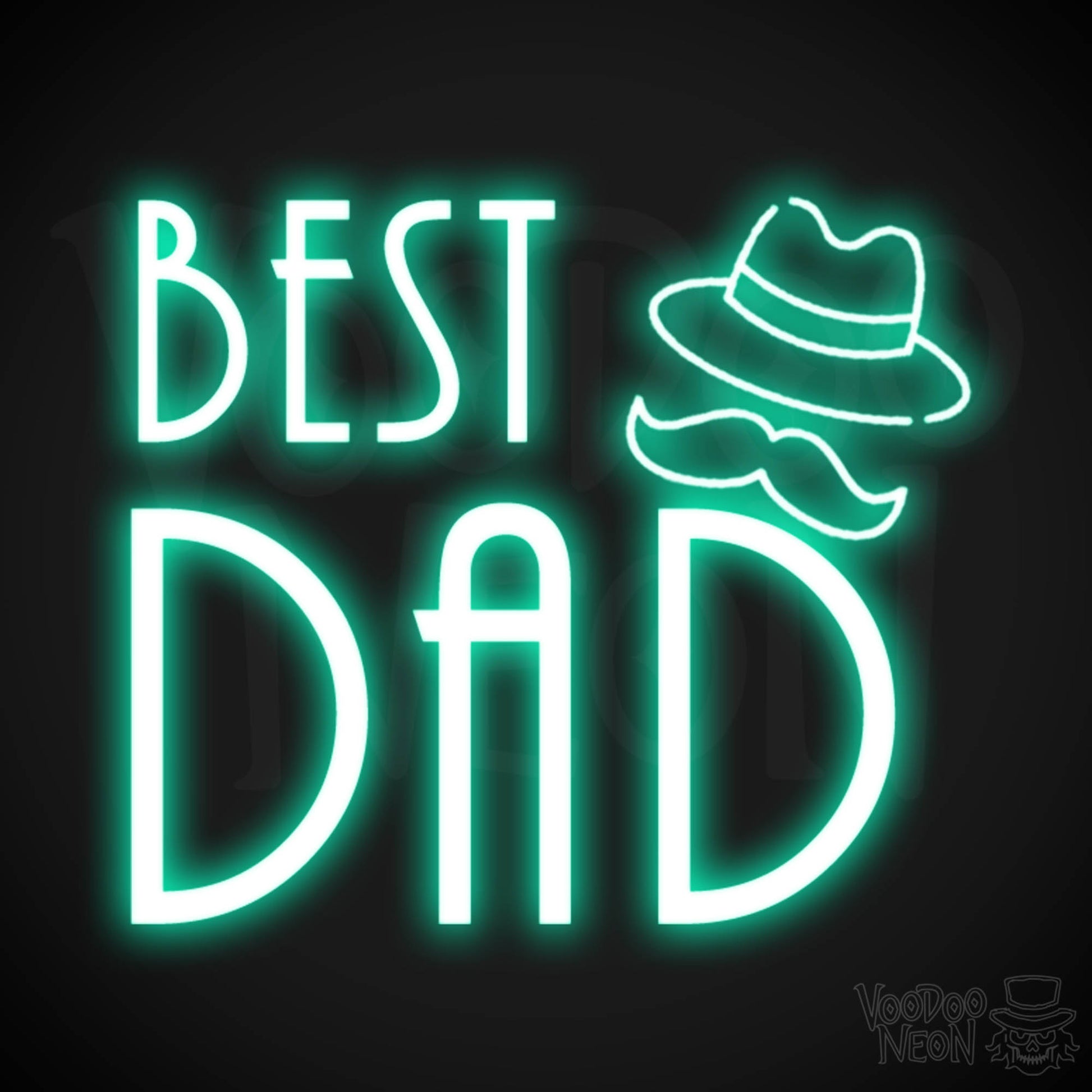 Best Dad Neon Sign - Neon Best Dad Sign - LED Wall Art - Color Light Green
