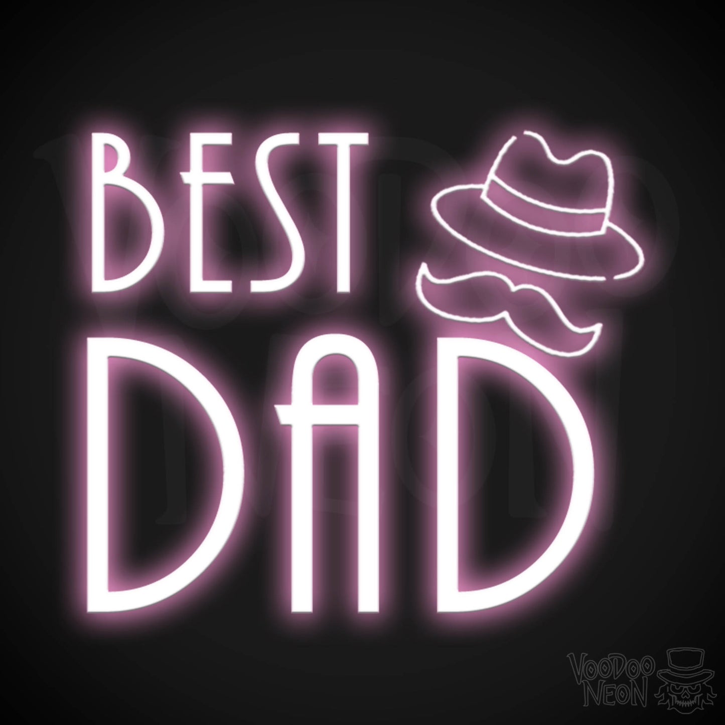 Best Dad Neon Sign - Neon Best Dad Sign - LED Wall Art - Color Light Pink