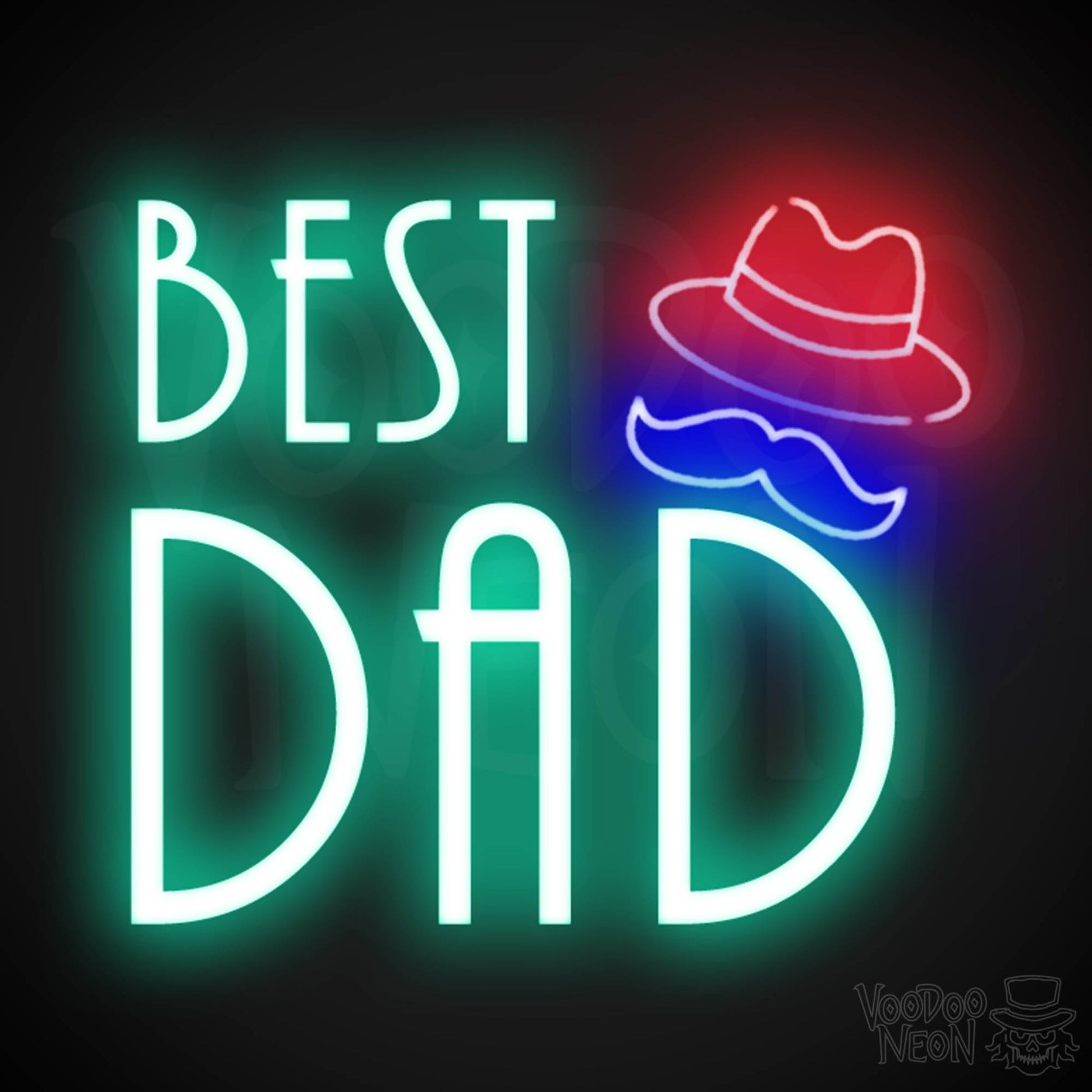Best Dad Neon Sign - Neon Best Dad Sign - LED Wall Art - Color Multi-Color