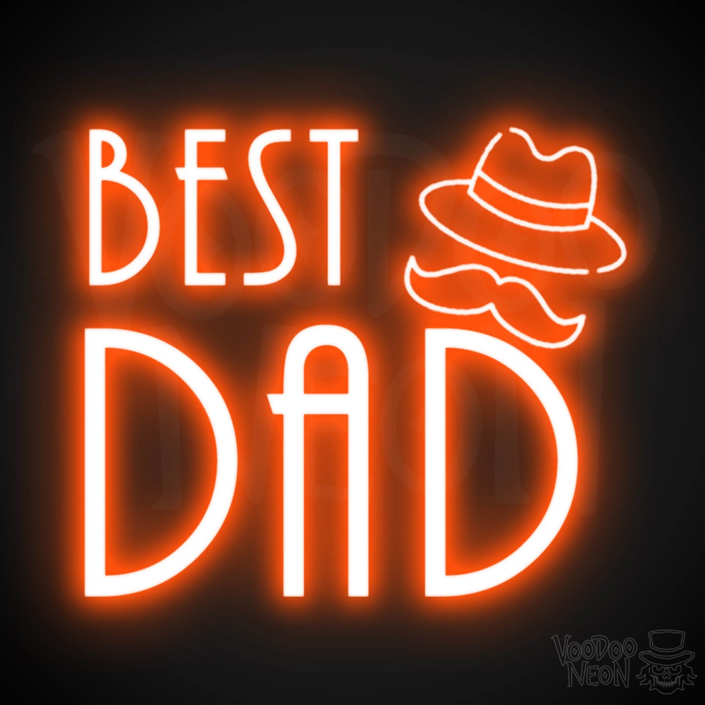 Best Dad Neon Sign - Neon Best Dad Sign - LED Wall Art - Color Orange