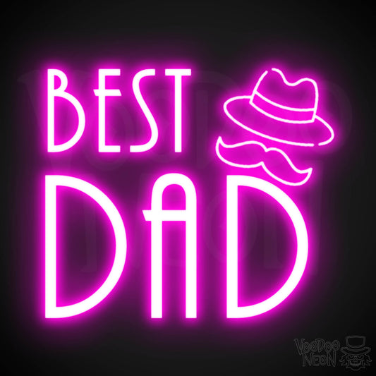 Best Dad Neon Sign - Neon Best Dad Sign - LED Wall Art - Color Pink