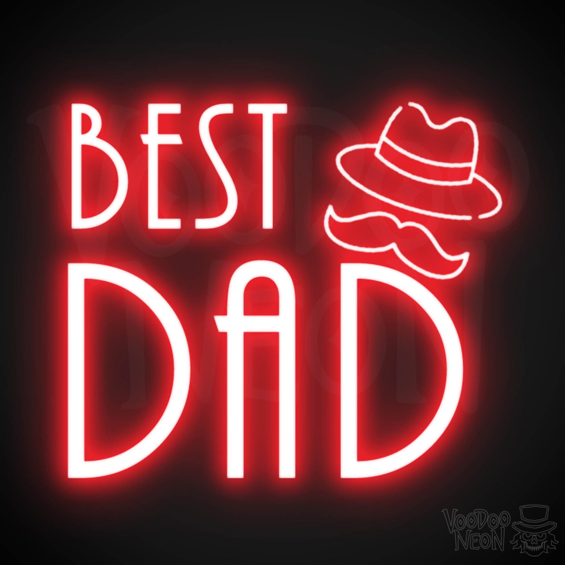 Best Dad Neon Sign - Neon Best Dad Sign - LED Wall Art - Color Red